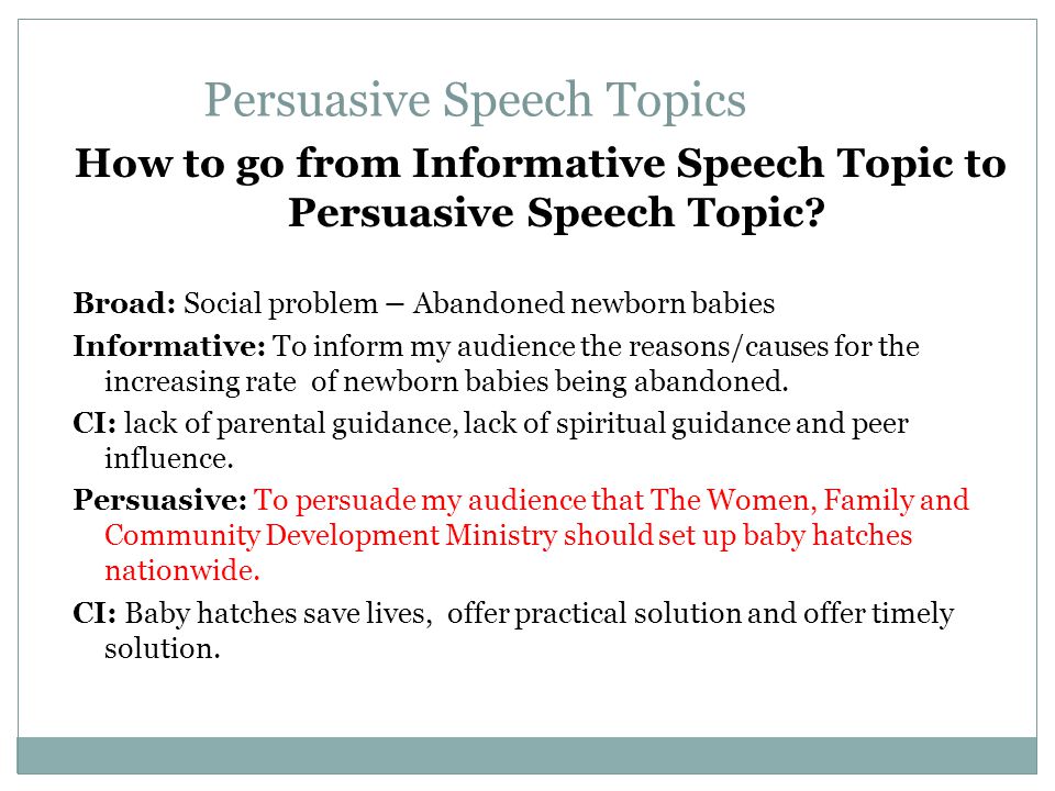 Good Topics for Persuasive Speeches